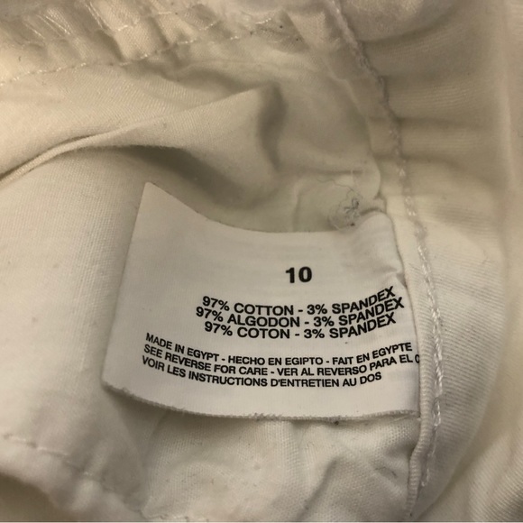 White Cotton Capri’s with Cuffs.  Sz 10 - Picture 11 of 11